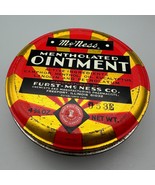 Vintage McNess Mentholated Ointment Tin 4.34 Oz Red &amp; Yellow Metal Conta... - $16.71