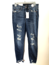 NWT 7/28 Judy Blue Jeans Ripped Denim Skinny High Waisted Medium Blue JB... - £31.71 GBP