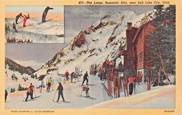 Salt Lake City Utah~The LODGE-ROMANTIC ALTA~1944 Military Postcard - £7.79 GBP