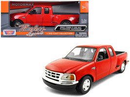 2001 Ford F-150 XLT Flareside Supercab Pickup Truck Red 1/24 Diecast Car Motorma - £29.57 GBP