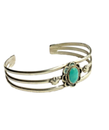 Sterling 925 Turquoise Southwestern Small Size Best Small Wrist VTG - $1,280.47 MXN