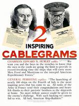 Inspiring Cablegrams - Hurley And Pershing - 1918 - World War I - Propaganda Pos - £7.98 GBP+