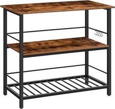 Hoobro Kitchen Island With Wine Rack, Industrial Kitchen Counter With Ho... - $129.98