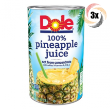 3x Cans Dole 100% Pineapple Juice In a Can | 46oz | Added Vitamins A, C &amp; E - $30.04