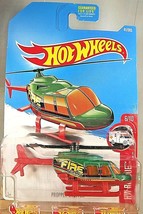 2017 Hot Wheels #41 Hw Rescue 6/10 Propper Chopper Green Red Base Black Rotor - £6.18 GBP