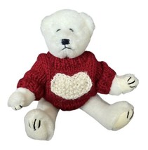 Ty Nicholas Attic Treasures Jointed Bear Plush Toy 1993 White Heart Red ... - £10.10 GBP