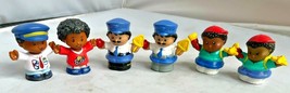 Lot 6 Fisher Price Little People African American boys pilot traffic guard Clean - £17.95 GBP