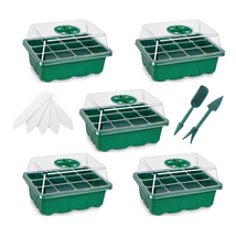 5 Pack Seed Starter Tray Plant Starter Kit with Humidit Domes Greenhouse... - £21.22 GBP