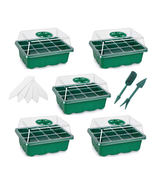 5 Pack Seed Starter Tray Plant Starter Kit with Humidit Domes Greenhouse... - £21.23 GBP