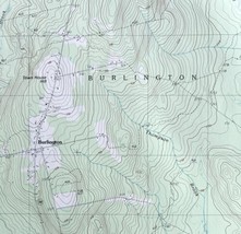 Map Burlington Maine USGS 1988 Topographic Vtg Geological 1:24000 27x22&quot; TOPO13 - £35.39 GBP