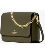 Kate Spade Madison Flap Crossbody Bag Military Green Leather Chain KC430... - $108.89