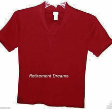 J JILL Shirt S Small RED Knit short sleeve Sweater Top - £15.16 GBP