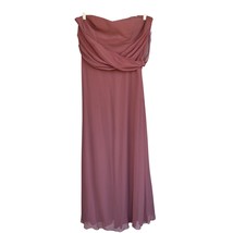 Birdy Grey Pink Bridesmaid Dress Matching Bow Tie Set Large Elegant Form... - $21.59