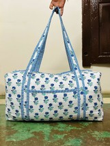 Large Travel Duffle Bag for Women, Cotton Quilted Duffle bag Floral Prin... - $823.68 MXN+