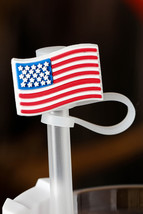 White American Flag Print PVC Soft Plastic Straw Lid - $50.44 MXN