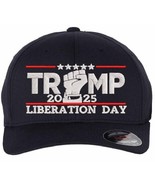 Trump 2025 LIBERATION DAY Flex Fit Fitted NAVY BLUE Embroidered Hat Trum... - $463.34 MXN