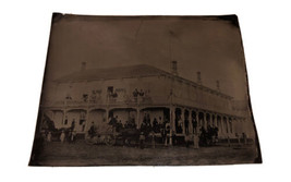 Globe Hotel Alpena Michigan 1800s Tin Photograph Of Tourist Passing Through - £181.53 GBP