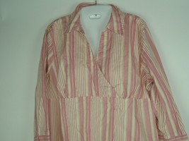 Vintage Top XL Fashion Bug Striped Stretch pullover 90s retro Peasant Blouse - £11.84 GBP