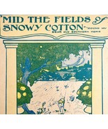 Mid The Fields Of Snowy Cotton 1906 Sheet Music COVER Art Nankivell DWEE3A - $54.32 CAD