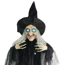 Life Size 72in Lighted HANGING WITCH Speaks Eyes Light Halloween Prop Decoration - $56.97