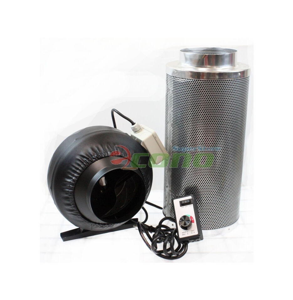 6&quot; Carbon Filter Inline Fan Air Blower Speed Controller Hydroponic Odor ... - $147.72