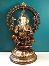 27&quot; Blessing Ganesha Seated on Pedestal | Lord Ganesha | Handmade | Home Decor - £2,236.98 GBP