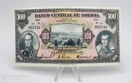 Bolivia Banknote 100 Bolivianos 1928 P-125  ~ AU+ Crispy - £54.50 GBP