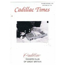 Cadillac Owners Club of GB Newsletter Magazine November/December 1993 mbox2814 - £3.92 GBP