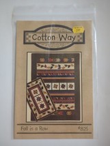 The Cotton Way Fall In A Row Quilting Pattern Runner #825 52x72 Quilt 20... - $8.54