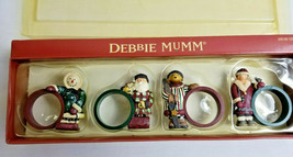 Debbie Mumm Sledding Napkin Holder Rings Holiday Dinning Table Decor Set... - $20.99