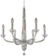 Chandelier KALCO PALERMO Modern Contemporary 6-Light Chrome Clear Crystal Solid - £3,545.43 GBP