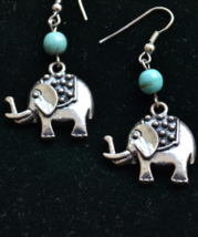 Boho earrings, elephant earrings, turquoise earrings, tribal earrings (E620) - £7.98 GBP