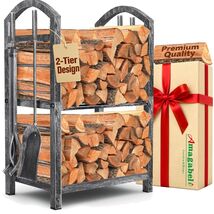 Portable Firewood Holder with Tool Set - Organize Your Indoor Fireplace ... - $148.45