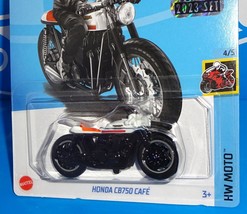 Hot Wheels NEW 2023 Factory Set HW Moto #141 Honda CB750 Cafe Black &amp; White - £2.75 GBP