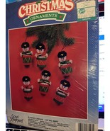 Good Shepherd Drummer Boys Plastic Canvas Yarn Set of 6 Christmas Ornaments - $20.30 CAD