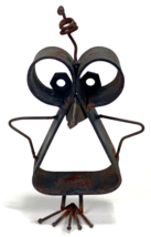 Scrap Metal Iron Sculpture-Alien Bird-Rustic-5&quot; - $37.40