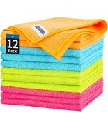 12 Pack Microfiber Cleaning Cloths Lint Free Non-Abrasive Dusting 12&quot; x 12&quot; - $15.25