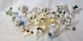 Vintage Mixed Lot Of 15 Dog Figurines 2&quot;-3&quot; Minitures Ceramic Porcelain Japan - £39.18 GBP