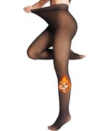 Women Fleece Lined Tights,Fishnets Patterned Fake Translucent Warm High ... - £12.85 GBP