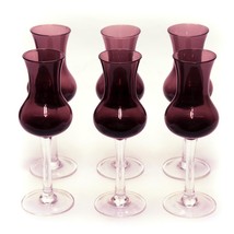 Set of 6 Tulip Snifter Nosing Purple Glass Long Stem Liquor Spirit 2 oz ... - $1,446.53 MXN