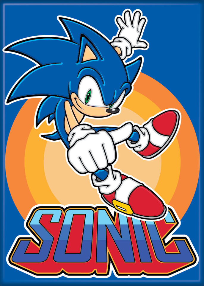 Sonic the Hedgehog Game Sonic Thumb Up On Blue Refrigerator Magnet NEW U... - $3.99