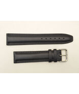 22mm watch band  BLACK  man's genuine leather  Long strap padded  - $23.95