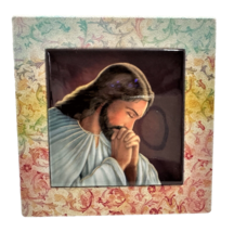 Jesus in Prayer Square Plaque copy Orthodoxy Icon Italy - $20.00