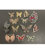 13 Beautiful Butterfly Brooches Rhinestones Small Medium &amp; Large - $52.89 CAD