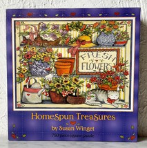 Vintage Susan Winget HomeSpun Treasures Fresh Flowers Jigsaw Puzzle 750 ... - $56.95