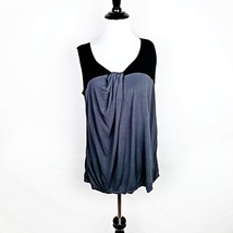 Daisy Fuentes Womens Size Small Knit Shirt Gray and Black Knot Top Sleev... - $3.89