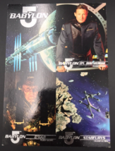 Vintage 1995 Fleer Ultra Babylon 5 4-Card Promo Sheet Wolverine -- 5&quot; x 7&quot; - £6.14 GBP