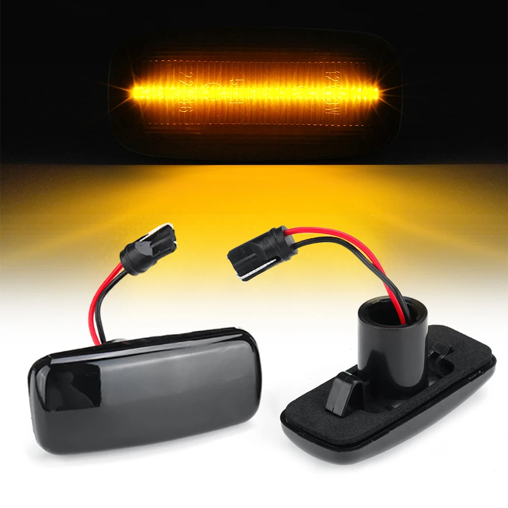 2Pcs Smoked Dynamic LED Side Marker Turn Signal Lights For  Comp MK49 Grand Cher - £137.10 GBP