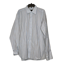 Robert Talbott Best Of Class Mens Dress Shirt Size 16.5-35 Blue Tan White Stripe - £23.22 GBP