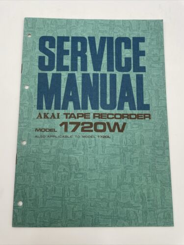 Primary image for AKAI 1720W Tape Recorder Reel To Reel Service Manual Vintage Original Book 1720L